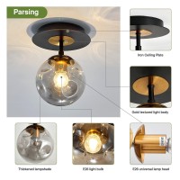 Szxykeji 8Lights Glass Globe Chandelier Mid Century Flush Mount Ceiling Light Fixture Gold Farmhouse Lighting For Dining Room L