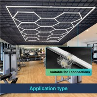 Hexagon Led Garage Light 700W 6500K 77000Lm 81Pack 48X24M 14 Grid Systems With Border Garage Honeycomb Light Ceiling Led For G