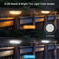 Fence Solar Post Lights Outdoor 12 Pack Solar Deck Post Cap Lights Upgraded Waterproof 8 Led High Brightness 4X4 Post Solar Li