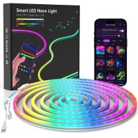 Ojq Led Neon Rgb Rope Light 98Ft Rgb Flexible Lights Strip Gaming Light Music Sync Neon Strip Lights Diy Design App Control N