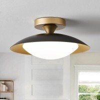 Dimmable Black And Gold Ceiling Light Midcentury Semiflush Mount Ceiling Light Modern Led Lighting Fixture 5Cct 2700 K 600