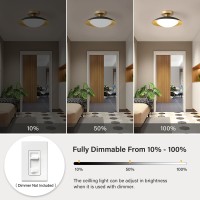 Dimmable Black And Gold Ceiling Light Midcentury Semiflush Mount Ceiling Light Modern Led Lighting Fixture 5Cct 2700 K 600