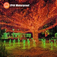 Vivideal 200 Led Halloween Lights Outdoor 66Ft Orange String Lights Indoor 8 Modes Clear Wire Plug In Waterproof Orange Christ