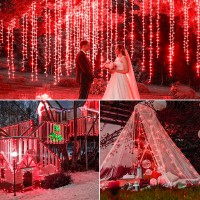 Vivideal 100 Led Red Halloween Lights 33Ft Halloween String Lights 8 Modes Clear Wire Connectable Waterproof Plug In Red Chris