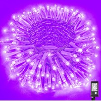 Vivideal 200 Led Halloween Lights Outdoor 66Ft Purple Halloweem String Lights Indoor Clear Wire 8 Modes Waterproof Plug In Purp