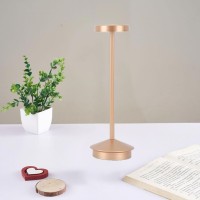 Upqrsg Portable Led Table Lamp, 3 Levels Brightness Dimmable, 2000Mah Cordless Battery Operated Metal Bedside Usb C Desk Light For Dinner Patio Restaurant Bedroom[Rose Gold]