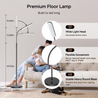 Denlead Floor Lamp 15W Bright Led Floor Lamps For Living Room Remote Touch Control 05H1H Timer Adjustable 2700K6500K Co