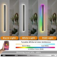 Lannlker Outdoor Rgb Long Wall Lights 394Inch 2 Pack Rgbwarmwhite Dimmable Modern Led Wall Lighting Ip65 Waterproof Long Wa