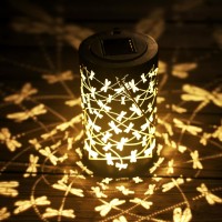 Bvgy Starry Sky Dragonfly Solar Lantern Outdoor Garden Decor Waterproof Hanging Solar Lights Metal Outdoor Decor Led Lantern Wit