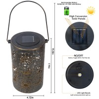 Bvgy Starry Sky Dragonfly Solar Lantern Outdoor Garden Decor Waterproof Hanging Solar Lights Metal Outdoor Decor Led Lantern Wit