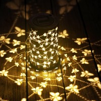 Bvgy Starry Sky Butterfly Solar Lantern Outdoor Garden Decor Waterproof Hanging Solar Lights Metal Outdoor Decor Led Lantern Wit