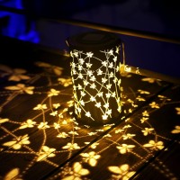 Bvgy Starry Sky Butterfly Solar Lantern Outdoor Garden Decor Waterproof Hanging Solar Lights Metal Outdoor Decor Led Lantern Wit