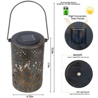 Bvgy Butterfly Solar Lantern Outdoor Garden Decor Waterproof Hanging Solar Lights Metal Outdoor Decor Led Lantern With 1000Mah B