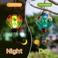 Dreamskip Hummingbird And Sunflower Solar Hot Air Balloon Lantern With Flame Glass Hot Air Balloon Solar Lantern Outdoor Waterp