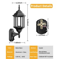 Redluck Motion Sensor Outdoor Porch Lights Dusk To Dawn Exterior Lighting Fixtures Antimosquito Waterproof Wall Lights For O