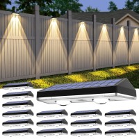 Solar Fence Lights Rgb Warm White 6 Colors Bright Lens Led Dusk To Dawn Deck Light Fence Solar Lights Outdoor Waterproof