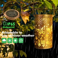 Fabuday Butterfly Outdoor Solar Lantern Waterproof Hanging Solar Power Lights Led For Outside Garden Decor For Patio Porch