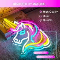 Basaneon Unicorn Neon Sign For Wall Decor Dimmable Colorful Unicorn Neon Lights For Girls Room Usb Powered Unicorn Led Signs F