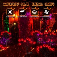 Knonew 2 Pack Solar Halloween Decorations Lights Outdoor16 Led Halloween Lights Solar Eyeball Lights 2 Modes Waterproof Hallowe