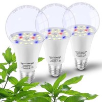 Grow Light Bulbs For Indoor Plants Full Spectrum E26 A19 Grow Led Lamp Bulb 10W With Balanced Spectrum 5000K Red Blue For Seeds