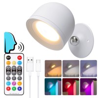 Smart Led Wall Lights Rechargeable Battery Operated Wall Sconces With Voice Remote And Touch Control Rgb Cordless Magnetic Wa