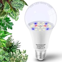 Grow Light Bulbs For Indoor Plants Full Spectrum E26 A19 10W Grow Led Light Bulb With Balanced Spectrum 5000K Blue Red For Seeds