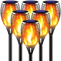 Awethone Large Solar Torch Light With Flickering Flame Outdoor Decorative Solar Tiki Torches For Outside Super Bright Landscap