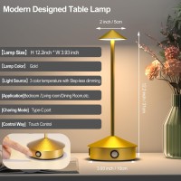 Cordless Table Lamps Set Of 2 Portable Led Desk Lamp 6000Mah Battery Operated Lamp 3 Level Brightness Rechargeable Lamp With