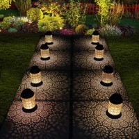 2 Pack Solar Lanterns Outdoor Waterproof Hanging Led Lantern Garden Decorative Metal Decorative Garden Lights Solar Outdoor L