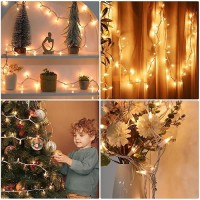 Meteds Christmas Lights 150 Count Clear Mini Lights White Wire Ul Certified Connectable Warm White String Lights For Christmas T