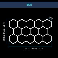 Cezelux Hexagon Led Lights Garage Light,14 Honeycomb 57Packs Tubes 6500K 456W 5X2.3M, Hex Ceiling Light For Gym Basement Warehouse Auto Beauty Shop Car Detailing Workshop Lighting(14 Hex)