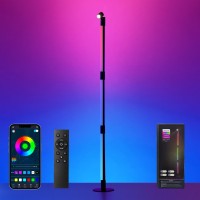 Sanben Corner Floor Lamp Black Rgb Led Floor Lamp With Music Sync And 16 Million Diy Colors App Remote Control Color Chang