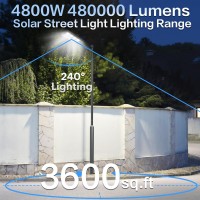 Voojoy 4800W Solar Street Light 3 Pack 480000 Lumens Dusk To Dawn Solar Flood Lights Outdoor Motion Sensor With Remote Control