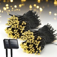 2 Pack 400 Led Solar String Lights Outdoor Waterproof Total 164Ft Solar String Lghts For Outside Solar Powered With 8 Modes So