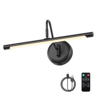 Joosenlux Modern Wall Lights Battery Operated Black Wireless Picture Lights For Wall 165 Inch Dimmable Under Counter Lights F