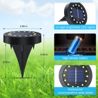 Mizmakp Solar Lights Outdoor 12 Pack Pathway Waterproof Ip65 Solar Garden Lights Landscape Lighting In Ground Lights For Path