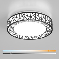 Lightania 20 Inch Flush Mount Ceiling Light Modern Black Led Ceiling Light Fixture 42W 4000Lm 27006500K Adjustable Dimmable