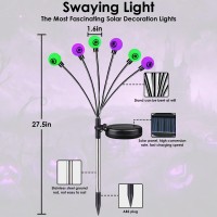 6Pack Purple And Green Solar Eyeball Halloween Lights Outdoor Solar Garden Lights Outdoor Waterproof Solar Firefly Lights Swa