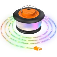 Camping String Lights Outdoor With Music Sync Quick Storage Led String Lights With 7 Rgb Color 12 Mode Tent Lights Portable