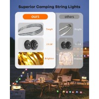 Camping String Lights Outdoor With Music Sync Quick Storage Led String Lights With 7 Rgb Color 12 Mode Tent Lights Portable