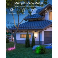 Ligency Smart Spot Lights Outdoor Waterproof Low Voltage Landscape Lights Work With Alexa App Control Music Sync Rgbw Color