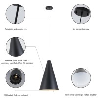 Dijiahua Black Large Pendant Lights Kitchen Island 114 Dia X 171H Oversized 1Light Chandeliers With Cone Metal Shade Farm