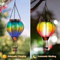 Vewolight Hot Air Balloon Solar Lantern Hanging Solar Lantern With Flickering Flame Decorative Solar Lanterns Outdoor Waterpro