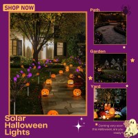 6Pack Total 48Led Purple And Orange Solar Halloween Lights Outdoor Solar Garden Lights