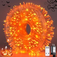 Jmexsuss 132Ft 400 Led Orange Halloween Lights Outdoor Orange String Lights Indoor 8 Modes Thanksgiving Lights Plug In For Fal