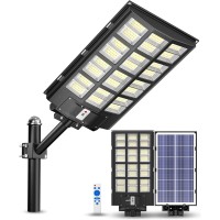 Ofuray 4800W Solar Street Lights Outdoor 460000Lm Solar Security Flood Lights Parking Lot Lights Commercial Dusk To Dawn 6500K