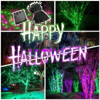 Ozs 2Pk 144Ft 400Led Purple And Green Solar Halloween Lights Waterproof 8 Modes Solar Outdoor Solar Tree Lights Solar String L