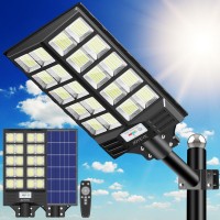 Joyeye Solar Street Light 4000W Solar Street Light Outdoor 300000 Lumens Solar Parking Lot Lights 6500K Solar Lights Outdoor