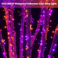 Kaq Solar Halloween Lights Purple And Orange 2 Pk 200 Led 66 Ft String Lights Outdoor Waterproof Auto Onoff Led Fairy Light Gre