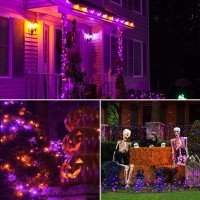 Kaq Solar Halloween Lights Purple And Orange 2 Pk 200 Led 66 Ft String Lights Outdoor Waterproof Auto Onoff Led Fairy Light Gre